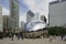 Chicago, IL / USA - 9/3/18: A view of Cloud Gate, a public sculpture by Indian-born British artist Sir Anish Kapoor, that is the