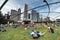 Chicago, IL/USA - circa July 2015: People at Jay Pritzker Pavilion at Millennium Park in Chicago, Illinois