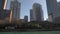 CHICAGO, ILLINOIS - APRIL 17, 2016: Chicago Business District, Downtown, Skyscraper. River and Columbus Drive Bridge