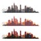 Chicago, Illinois skyline city colorful silhouette.