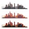 Chicago, Illinois skyline city colorfull silhouette.