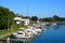 Chicago, Illinois, U.S - October 13, 2018 - The view of Wilmette Harbour with sailboats on the water during the day