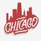 Chicago Illinois Usa Cityscape City Skyline Urban Label Sign Logo for t shirt or sticker Vector Image