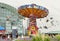 Chicago, Illinois, USA - June 06, 2018: People ride the Wave Swinger on Navy Pier in Chicago