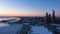 Chicago Loop and Michigan Lake at Sunrise in Winter. Aerial View. Chicago, USA