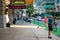 Chicago Loop scene outside of train station with people exercising in a variety of ways, and bicycling a popular choice