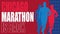 Chicago Marathon Background. Silhouette of male running with united states of America flag color.