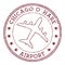 Chicago O`Hare Airport stamp.