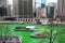 Chicago River Dyed Green for St. Patrick\'s Day 2023