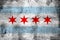 Chicago rusty and grunge flag illustration