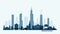 Chicago skyline buildings vector illustration