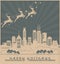 Chicago Skyline Christmas Card Art Deco Style