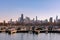 Chicago Skyline from Diversey Harbor during Winter