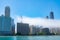 Chicago Skyline with a Low Hanging Fog Cloud over Lake Michigan