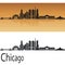 Chicago skyline in orange