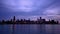 Chicago skyline reflected on the lake at sunset time lapse