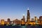 Chicago skyline at twilight.