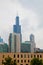 Chicago Skyscraper Dominates Overcast Skyline with Diverse Architecture