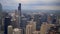 The Chicago skyscrapers from above - aerial view over the city