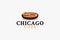 Chicago style pizza logo vector graphic