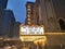 Chicago Theater in Downtown Chicago, Illinois in Early Evening, Marquee Lit Up Announcing Events, Busy Street in September, Tour