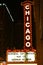 Chicago Theatre Sign at Night