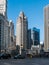 Chicago Tribune building on a sunny afternoon.