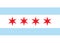 Chicago vector flag. Chicago city flag, state of Louisiana, U.S.A.