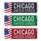 Chicago vintage rusty metal sign set on a white background, vector illustration