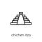 Chichen Itza icon. Trendy modern flat linear vector Chichen Itza icon on white background from thin line Architecture and Travel