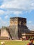 Chichen Itza, Mexico; April 16 2015: People visiting the ancient buildings of maya culture liek the pyramid, jaguar temple, planet