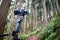 Chichibu, Japan - 05/03/2019: The Dji Osmo Mobile 2 gimbal for mobile phones being used to film a timelapse