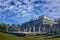 ChichÃ©n ItzÃ¡ pyramid ruins, Templo de los guerreros, with blue sky with white clouds, Yucatan in Mexico