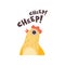 Chick Cheeping, Cute Cartoon Bird Making Cheep Sound Vector Illustration