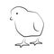 Chick or chicken outline simple icon