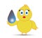 chick holding water drop