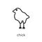 Chick icon. Trendy modern flat linear vector Chick icon on white