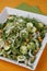 Chick pea, onion, rucola and zuchinni salad with d
