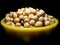 Chick peas or gram or also known as  Bengal grams under dark background