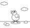 Chick, picture for children to be colored, isolated.