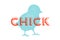 Chick, poultry. Vintage logo, retro print, poster for Butchery