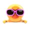 Chick in sunglasses looks over the top