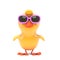 Chick wearing pink sunglasses