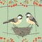 Chickadee bird couple