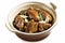 Chicken Adobo On A White Background. Generative AI