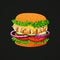 Chicken burger icon.