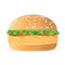 chicken burger with lettuce and tomato. isolated