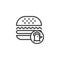 Chicken burger line icon