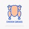 Chicken carcass thin line icon