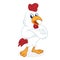 Chicken cartoon folding hands